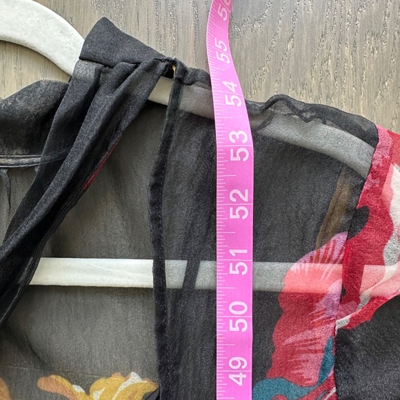 STAUD Calluna First Bloom Black Floral Maxi Dress Gown Organza Tie Size Small - Picture 14 of 14